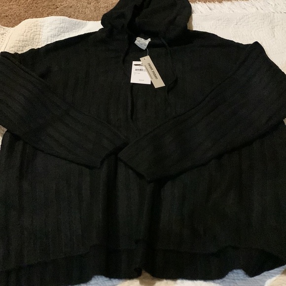 Sweet Romeo black ribbed sweater hoodie. NWT. Small - Picture 4 of 8